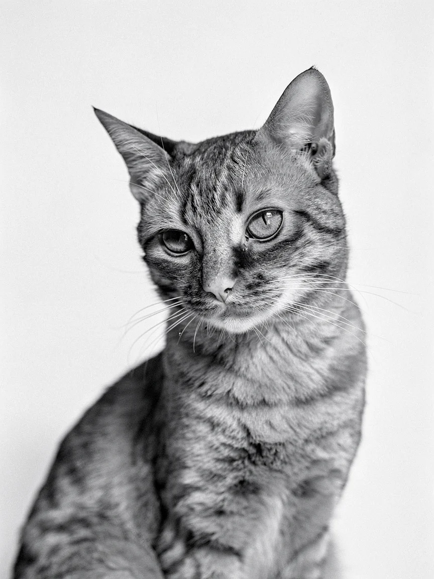 B&W Portrait portrait of a cat